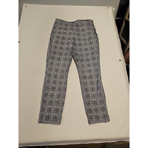 OLD NAVY Pixie Cropped Ankle Side Zip Plaid High Rise Pants - Women's Size 10 - Picture 1 of 9